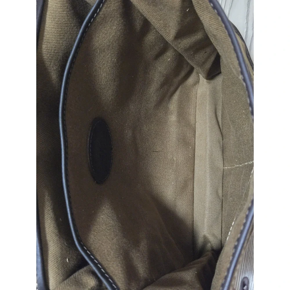MULHOLLAND Brothers Canvas Leather Crossbody Messenger Bag Business Travel
